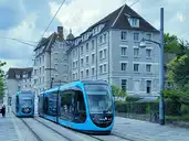 Besançon - tramways à l'arrêt Canot - © Wikipedro - 2025-07-30
